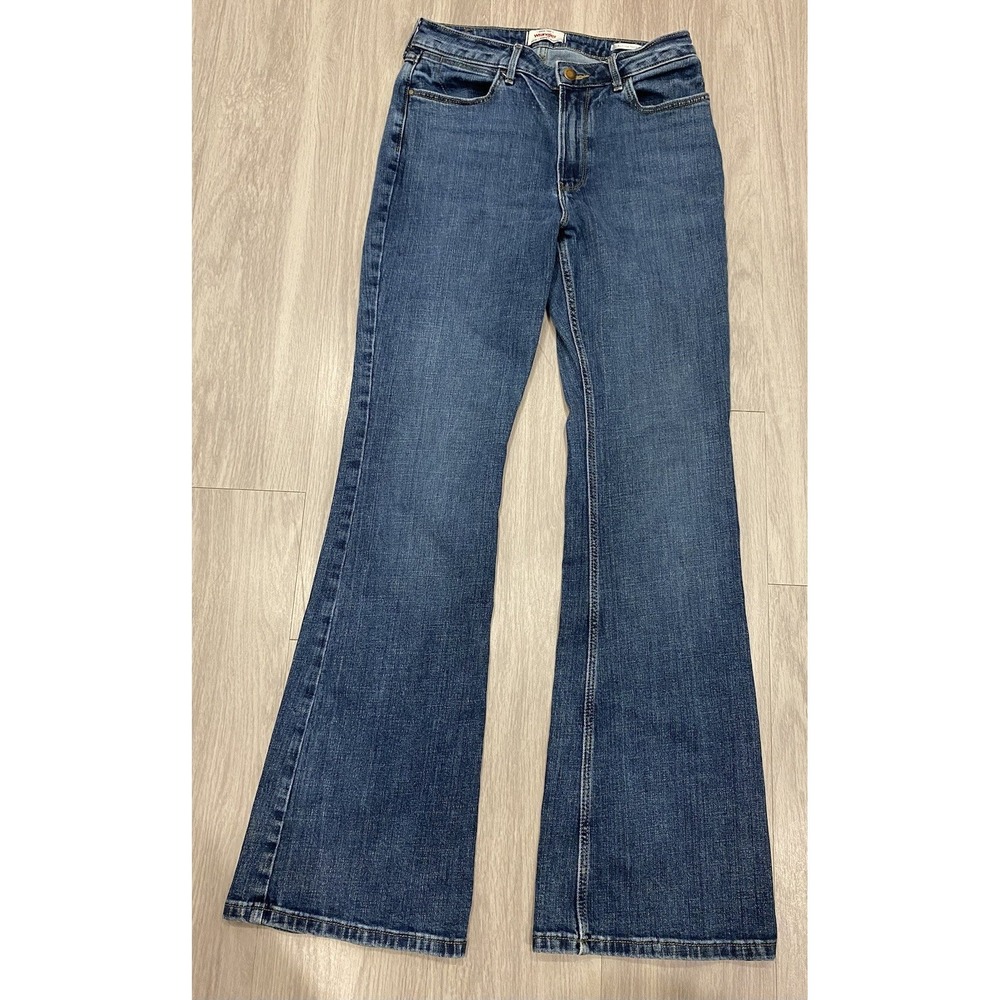 Women's Wrangler Deep Sea High Rise Fierce Flare Jeans Wide Size 8x34 34L 29x33